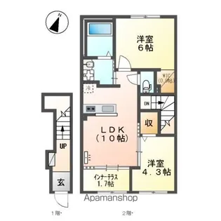 仮)西金野井アパート工事【2階】の間取り