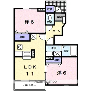 ルミエールB【1階】の間取り