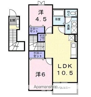 パルシティーⅡ【2階】の間取り
