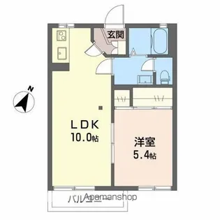 フレグランスヨコヤマ【106号室】の間取り