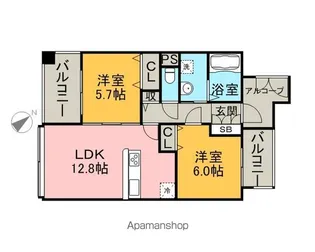 レジディア天神南【5階】の間取り