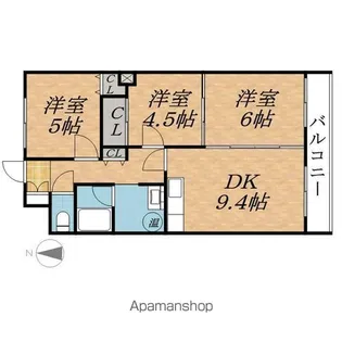 まるせん第三ハイム【3階】の間取り