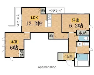 スプリングス八王子ヘーベルメゾン【201号室】の間取り