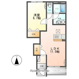 キャトルビアン(QUATRE BIEN)【1階】の間取り