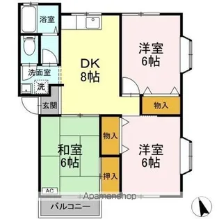 第3・第5伊原ハイツ 第5【1階】の間取り