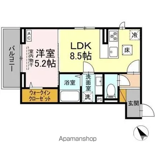 DーROOM南花園【1階】の間取り