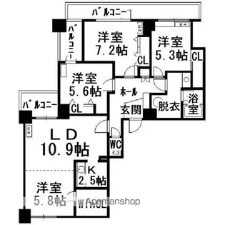 アイランドパレス2【9階】の間取り