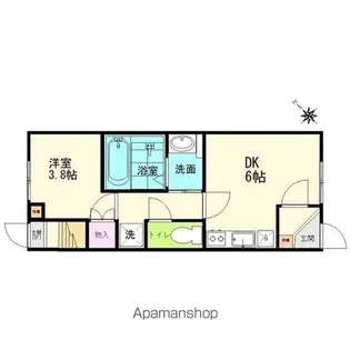 パール・ワンA【102号室】の間取り