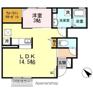 リバーサイドルーム西方【1階】の間取り