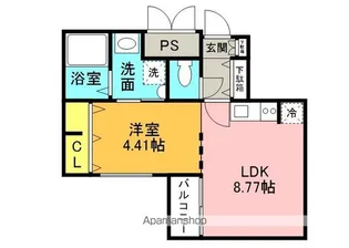 グレージュ大橋【3階】の間取り