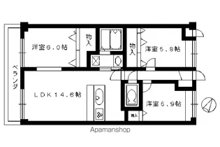 コンフォート下鴨【103号室】の間取り