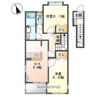 コーポ加藤【203号室】の間取り