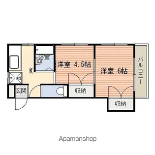 草牟田ハイツ【4階】の間取り