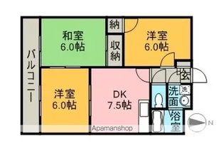 ヴェルヌーヴF・M【203号室】の間取り