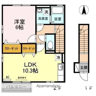 コーポセゾンB B棟【201号室】の間取り