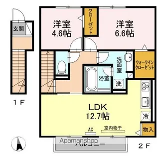 カーサ矢形【2階】の間取り