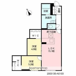 SHM SPRING TERU【103号室】の間取り