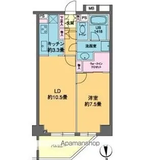 カスタリア高輪【5階】の間取り
