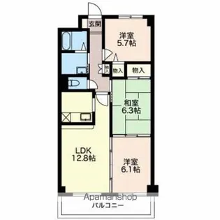 ベルデ中野館【5階】の間取り