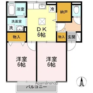 アテナ中村【1階】の間取り