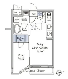 アトリオフラッツ奥沢【4階】の間取り