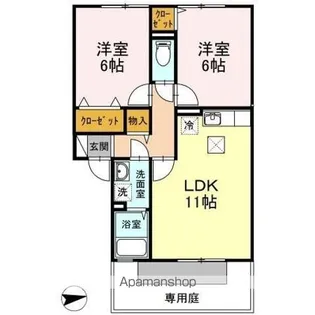 メゾンシャルム木太【1階】の間取り