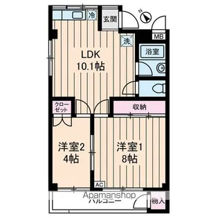 コーポ睦【4階】の間取り