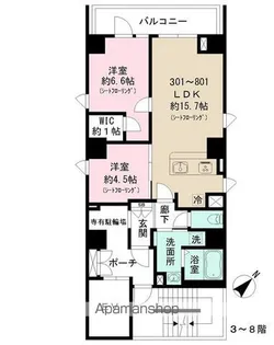 ショコラスイート東日本橋【4階】の間取り