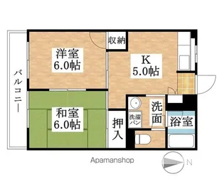 メゾン石橋【203号室】の間取り