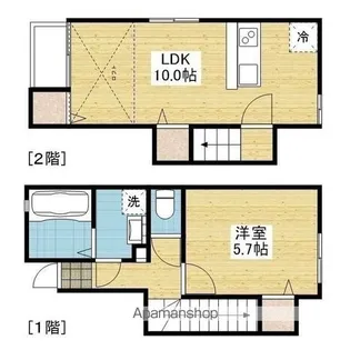 シエスタ南吉田B棟【1.号室】の間取り