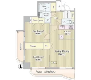 センテニアルタワー【17階】の間取り