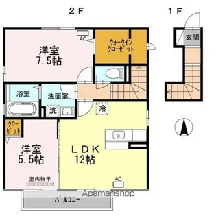 リッツハウス さくら B棟【2階】の間取り