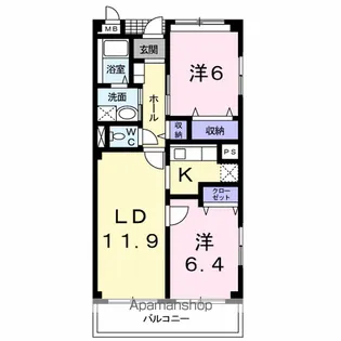 メゾンド フォンテーヌ【2階】の間取り