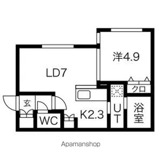 アルファスクエア北24西2【401号室】の間取り