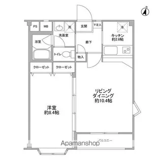 ガーデンハウス目黒【2階】の間取り