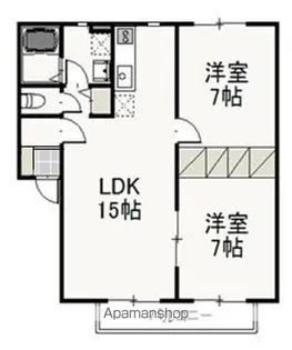 ピュアローズB【2階】の間取り