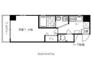 フェイバル二条【101号室】の間取り