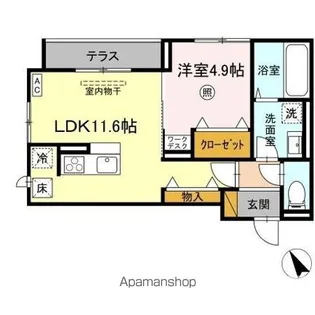 SERENVITA WEST(セレウィータ ウェスト)【1階】の間取り