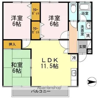 シャルマン野口 A棟【201号室】の間取り
