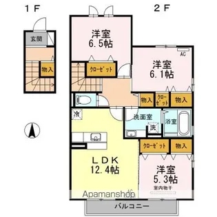ラフィーネ双葉 A棟【2階】の間取り