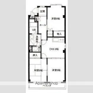 クィーンハイツ大治【3階】の間取り