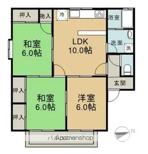ガーデンハウス田方B棟【101号室】の間取り