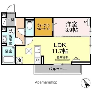 ブランネージュ下松【1階】の間取り