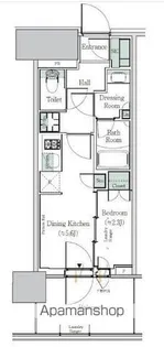 ワンルーフレジデンス西日暮里【7階】の間取り