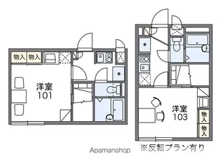 レオパレスコンフォールK&K【1階】の間取り