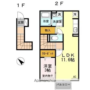 DーROOM中里【2階】の間取り