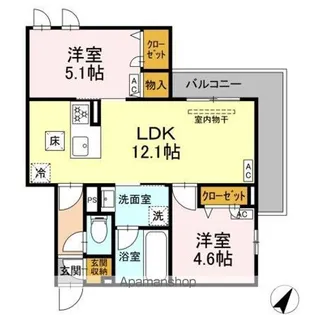 セレスティア細田A【1階】の間取り