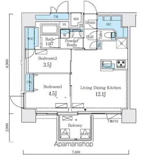 リビオメゾン新大橋【5階】の間取り