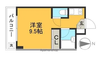 1Rの間取り画像