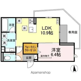 セレスティア南荒子【1階】の間取り